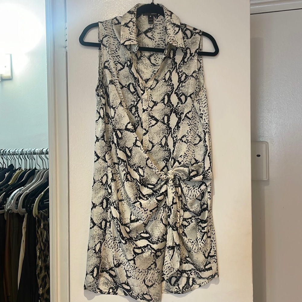 Aqua snakeskin dress